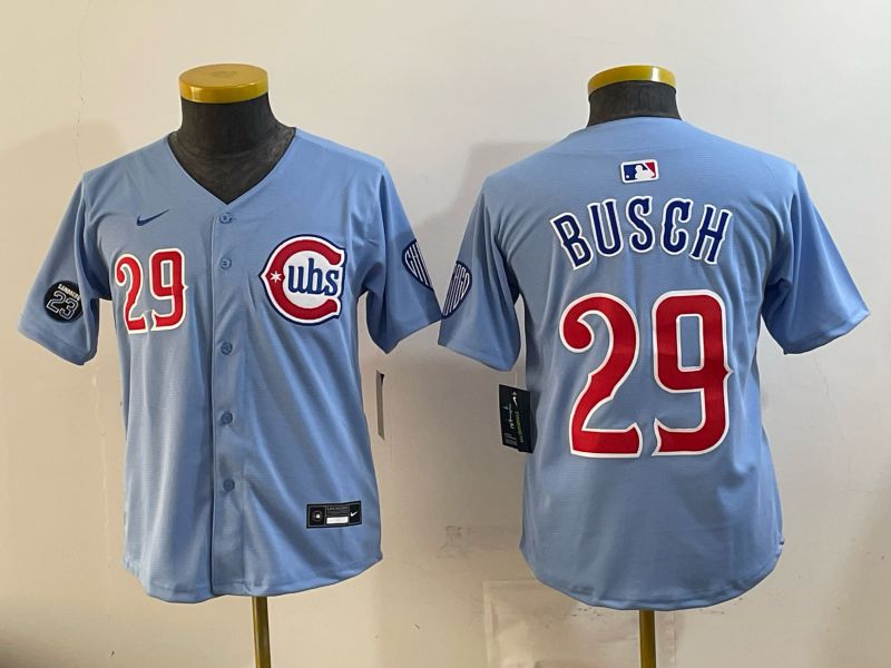 Youth 2026 Chicago Cubs #29 Busch Light Blue Game Nike MLB Jersey style 002->youth mlb jersey->Youth Jersey